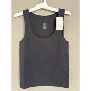 A New Day Gray Sleeveless Cropped Scoop Neck Stretch Knit Tank Top S